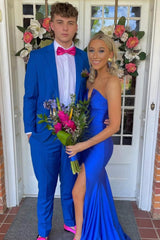 Dapper Blue Notched Lapel 2-Piece Men's Prom Graduation Tuxedo
