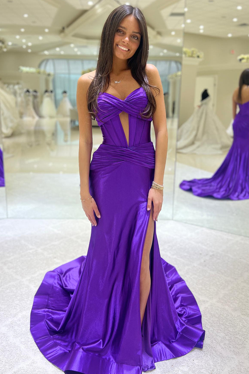 Dark Green Mermaid Sweetheart Long Satin Prom Dress with Slit Dreamyannie UK Dark Green Mermaid Sweetheart Long Satin Prom Dress with Slit Dreamyannie UK