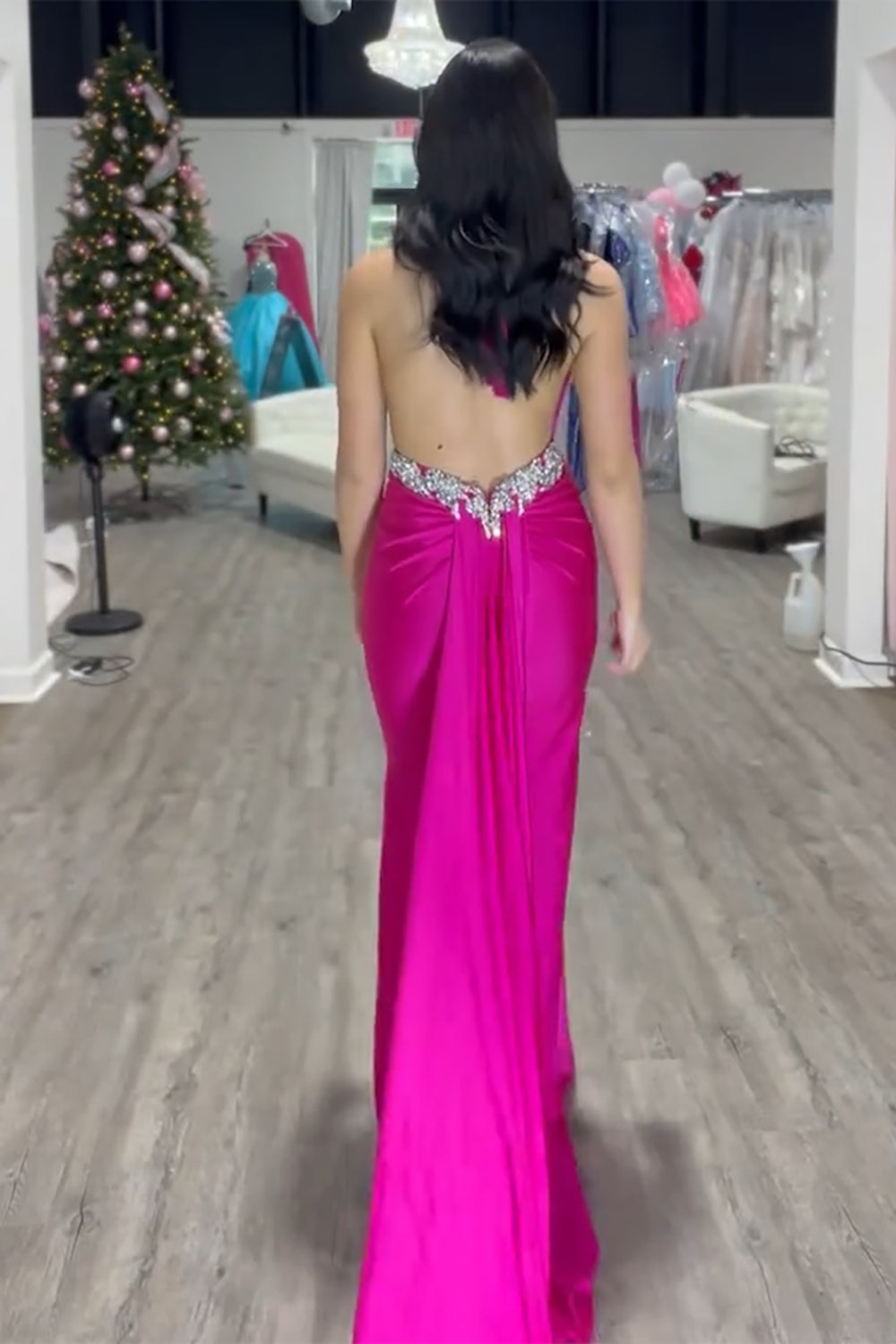 Dark Green Prom Dress Floral Mermaid Spaghetti Straps Long Evening Dress