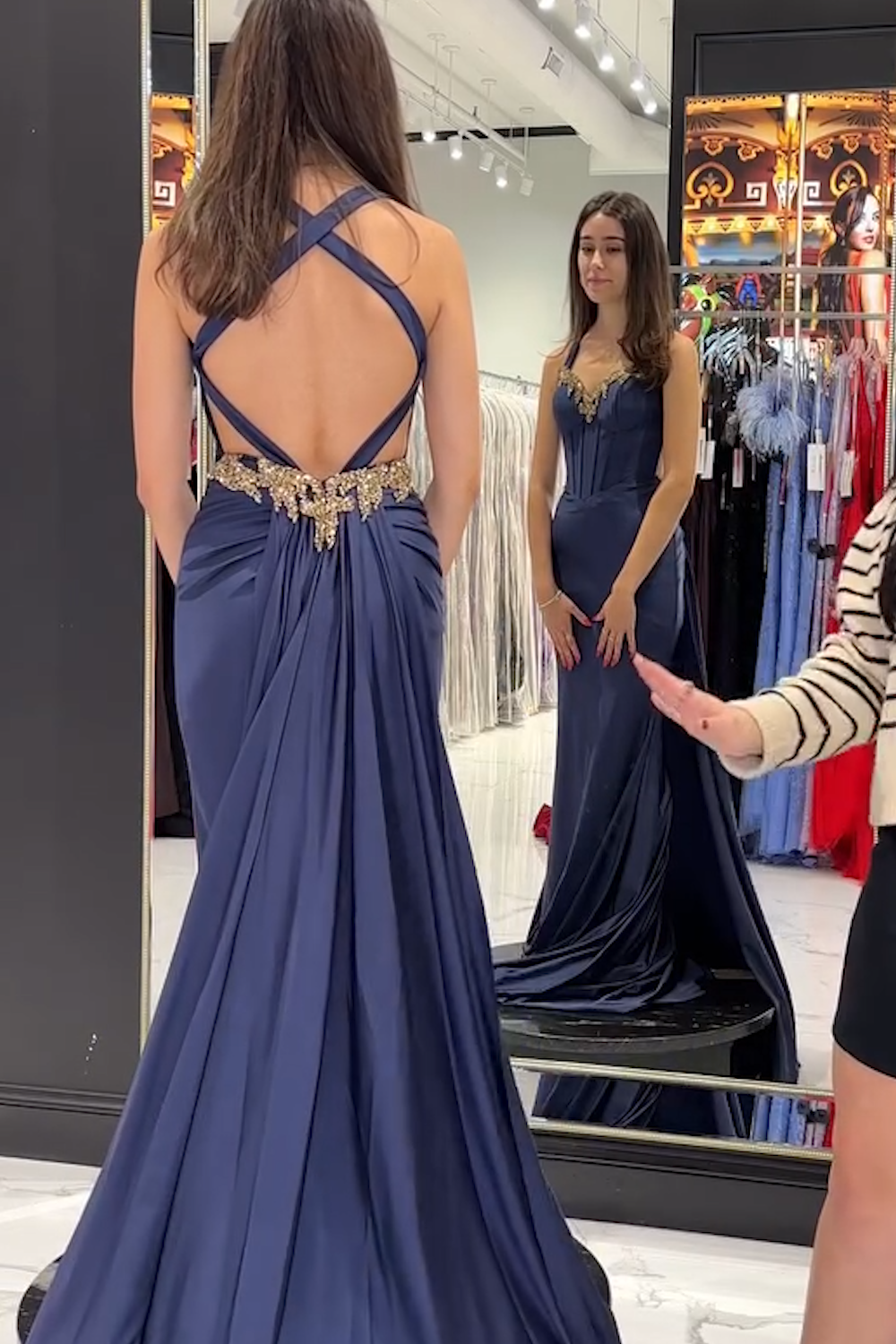 Dark Green Prom Dress Floral Mermaid Spaghetti Straps Long Evening Dress