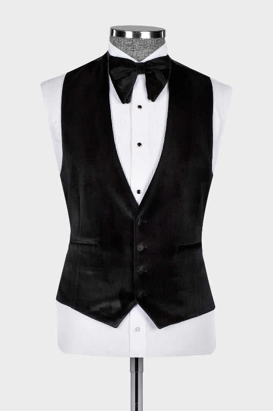 Dark Green Sequins Peaked Lapel Three Piece Prom Suit