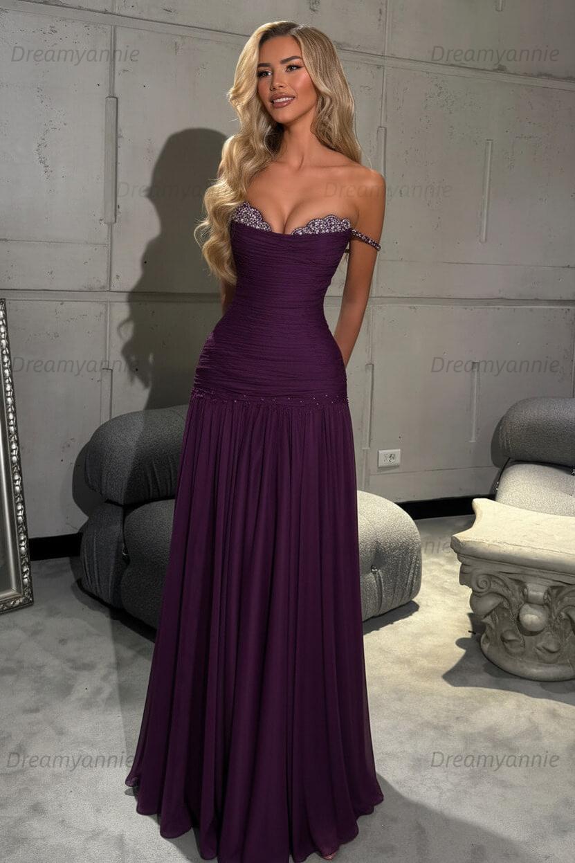 Mint Green Off The Shoulder Prom Dress A Line Formal Evening Gown
