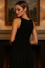 Dreamyannie Black Chiffon Ankle Length Mother Of The Bride Jumpsuits With Cape