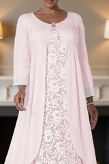 Dreamyannie Candy Pink Bodycon Knee Length Mother Of The Bride Dress With Lace