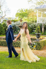 Dreamyannie Column Tulle Spaghetti Straps Sleeveless Evening Dress With Slit