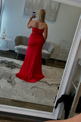 Dreamyannie Corset Red Prom Dress Sweetheart Formal Dress With Beadings