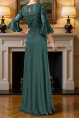 Dreamyannie Dark Green A Line Floor Length Mother Of The Bride Dress With Beading
