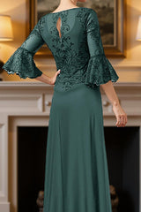 Dreamyannie Dark Green A Line Floor Length Mother Of The Bride Dress With Beading