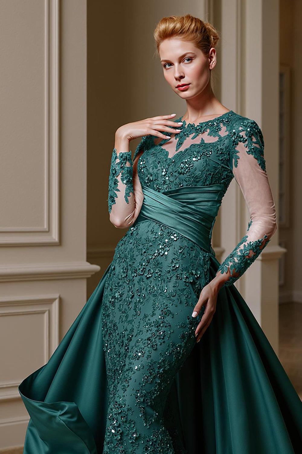 Dreamyannie Dusty Blue Mermaid Lace Floor Length Mother Of The Bride Dress With Cape