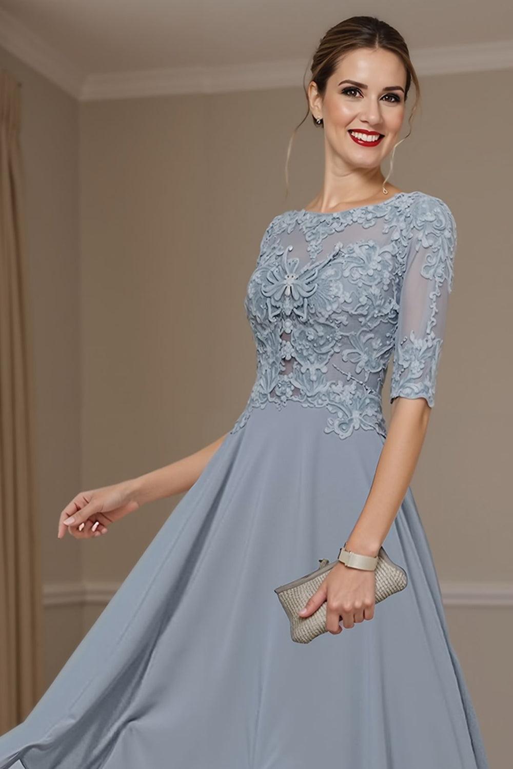 Dreamyannie Eucalyptus Ruffled A Line Ankle Length Mother Of The Bride Dress With Lace