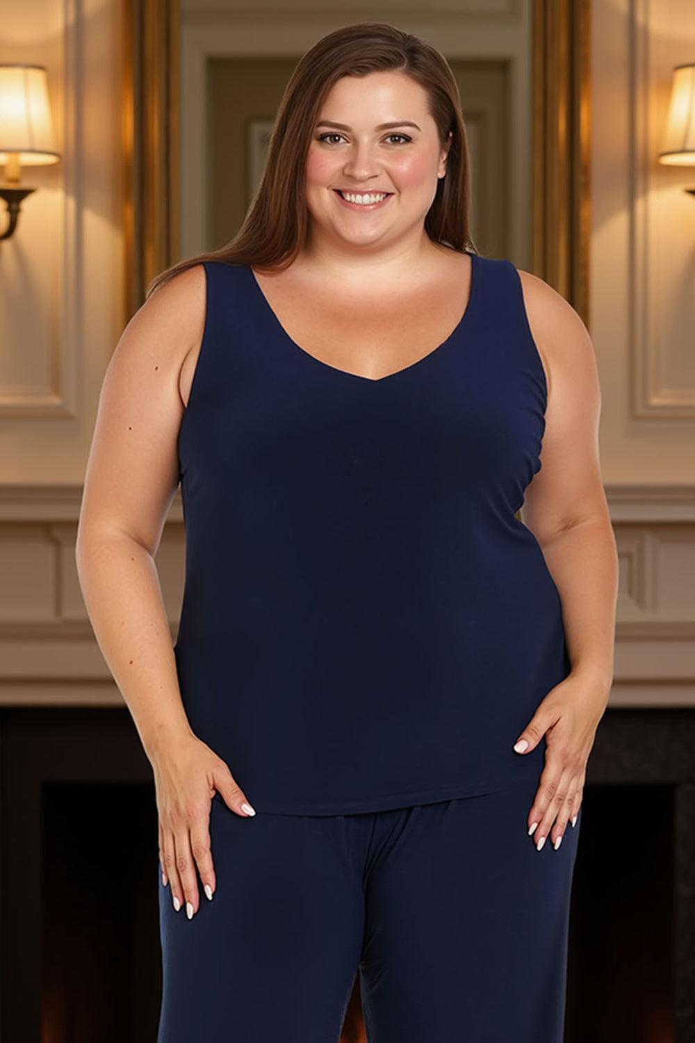 Dreamyannie Floral Navy Lace 3 Piece Plus Size Mother Of The Bride Pant Suits With Jacket
