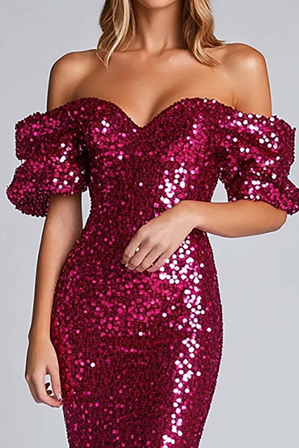 Dreamyannie Fuchsia Wedding Guest Dress Strapless Sheath Long Formal Dress