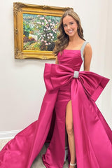 Dreamyannie Green Prom Dress Satin Beaded A Line Long Pageant Dress With Bow