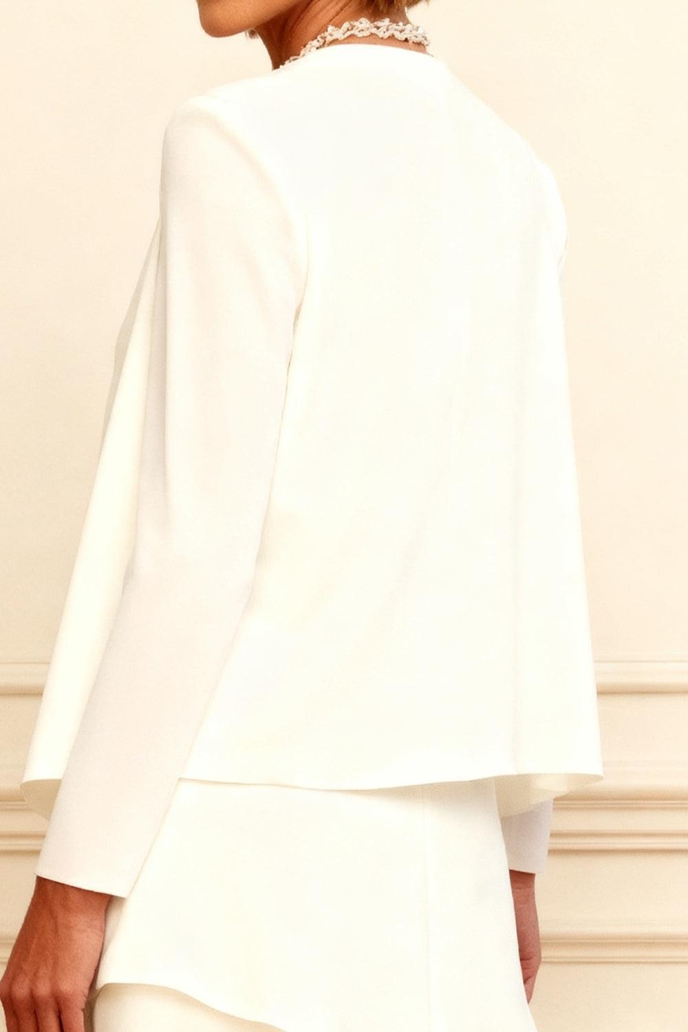 Dreamyannie Ink Blue Scoop Neck Chiffon Knee Length 2 Piece Mother Of The Bride Dress With Jacket
