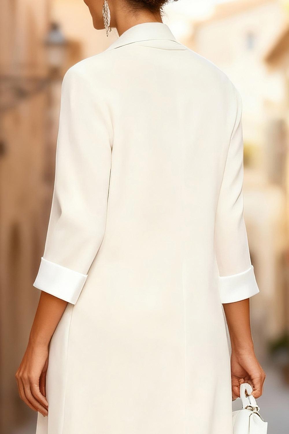 Dreamyannie Ivory Floral Boat Neck Appliqued 3 Piece Mother Of The Bride Pant Suits With Jacket