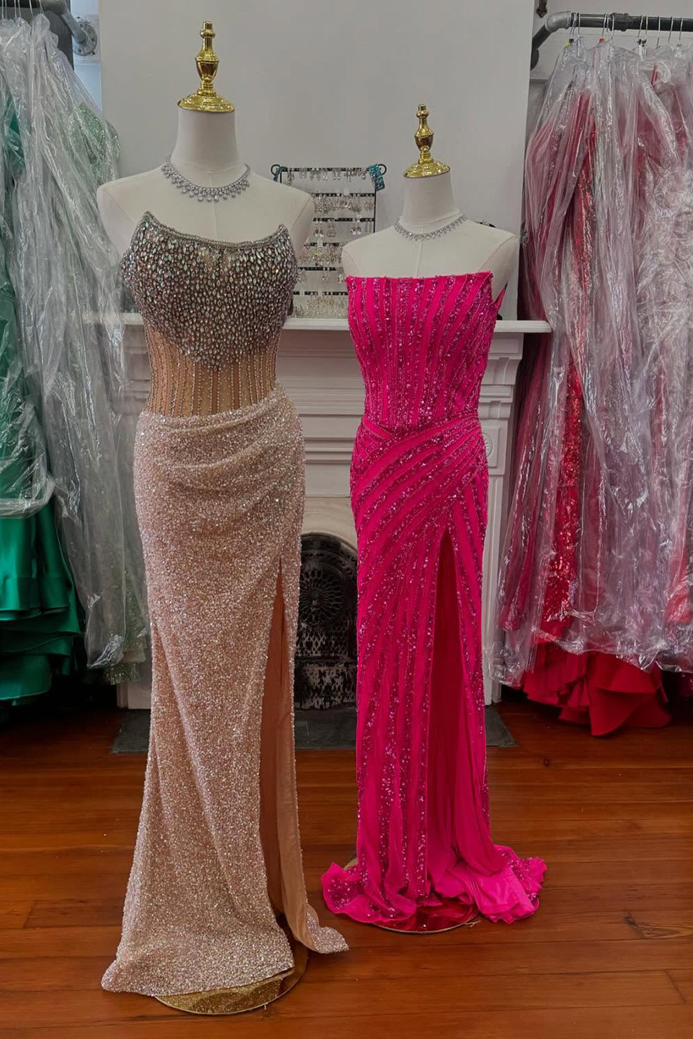 Dreamyannie Lavender Prom Dress Mermaid Strapless Long Formal Dress With Slit