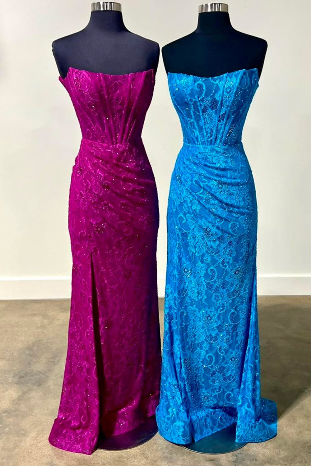 Dreamyannie Mermaid Lilac Prom Dress Strapless Corset Formal Dress With Appliques