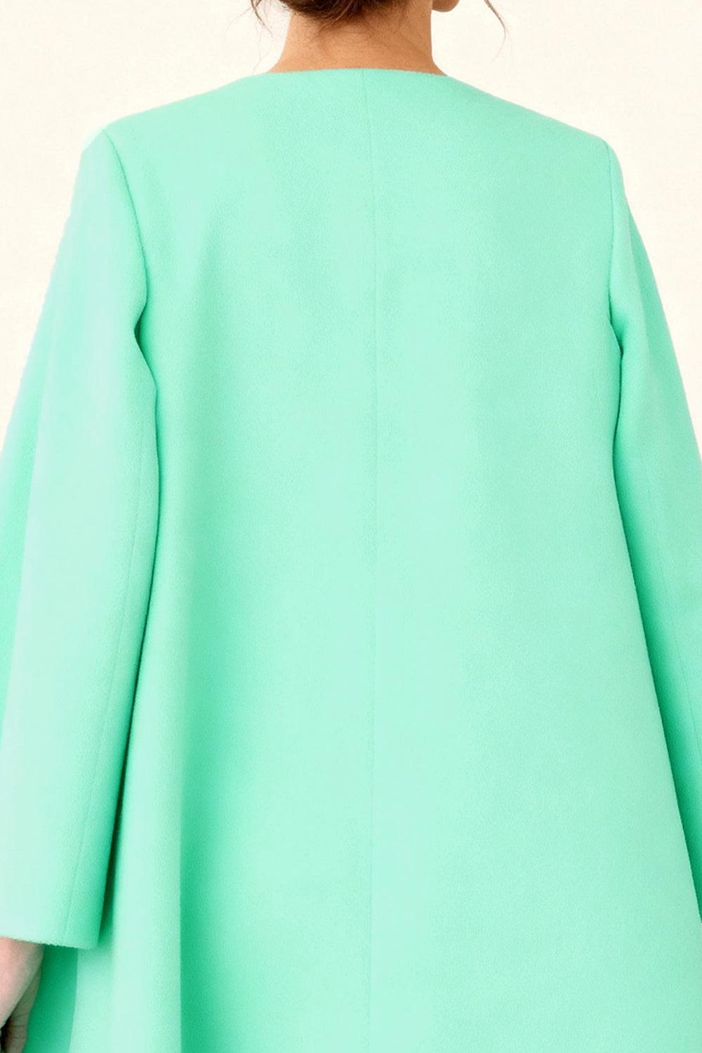 Dreamyannie Mint Bodycon Satin 2 Piece Knee Length Mother Of The Bride Dress With Jacket
