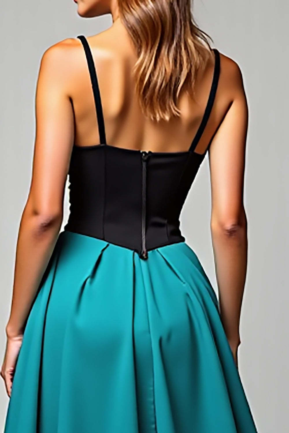 Dreamyannie Peacock Blue Wedding Guest Dress A Line Black Wedding Guest Dress Satin Long Formal Dress