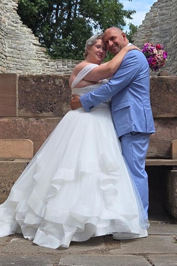 Dreamyannie Plus Size Wedding Dresses Off The Shoulder Tulle Bridal Gowns