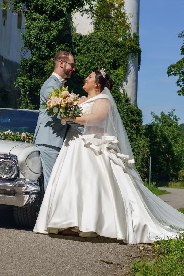a line wedding dresses uk plus size Modern Romantic Floral Plus Size A-line Wedding Dress with Scalloped Train
