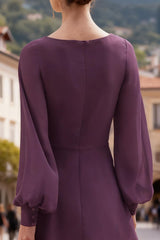 Dreamyannie Purple Chiffon Floral V Neck 2 Piece Mother Of The Bride Pant Suits With Sleeves