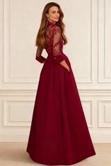 Dreamyannie Red Satin Lapel Floor Length Mother Of The Bride Jumpsuits With Cape