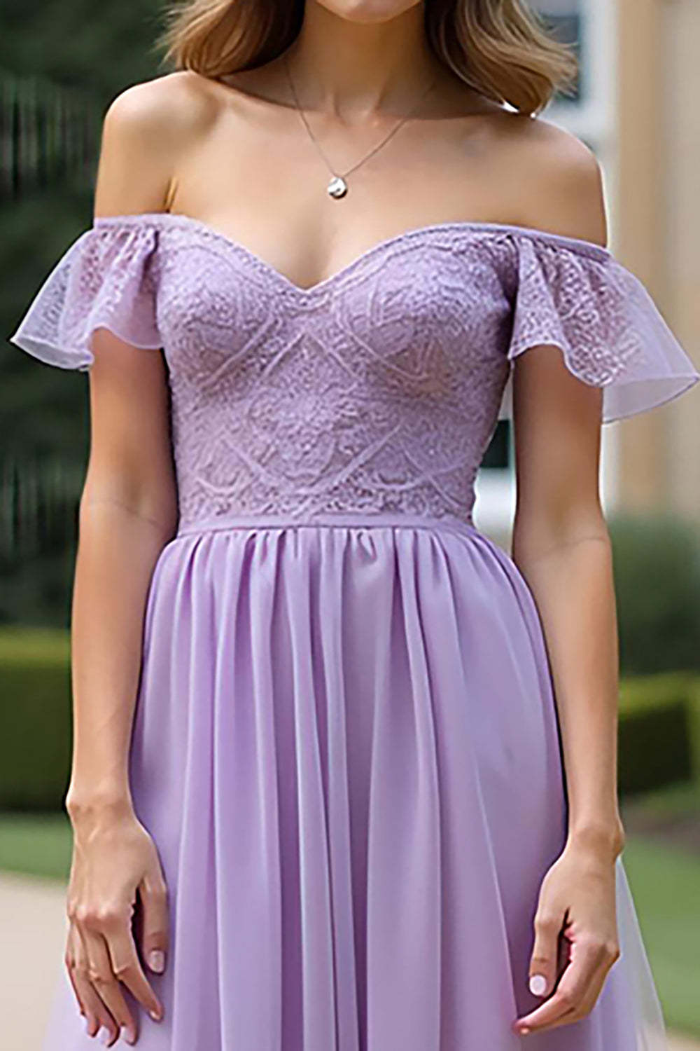Dreamyannie Ruched A Line Tulle Lilac Long Formal Dress