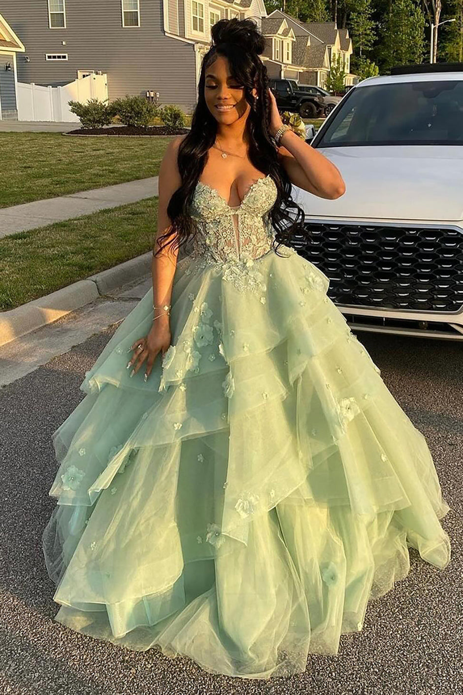 fairy dress with wings and wand Navy Tulle Maxi Dress |Ballroom Dance Dress & Gowns | Pretty Eccentric main image 1