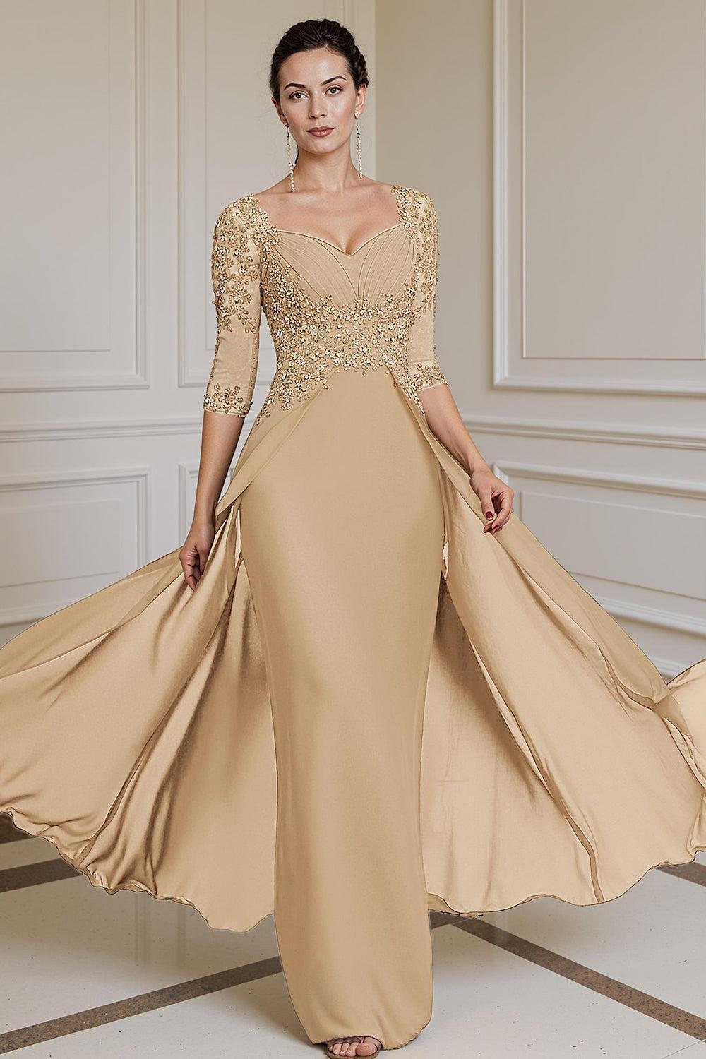 Dreamyannie Steel Grey Chiffon Sheath Floor Length Mother Of The Bride Dress With Cape