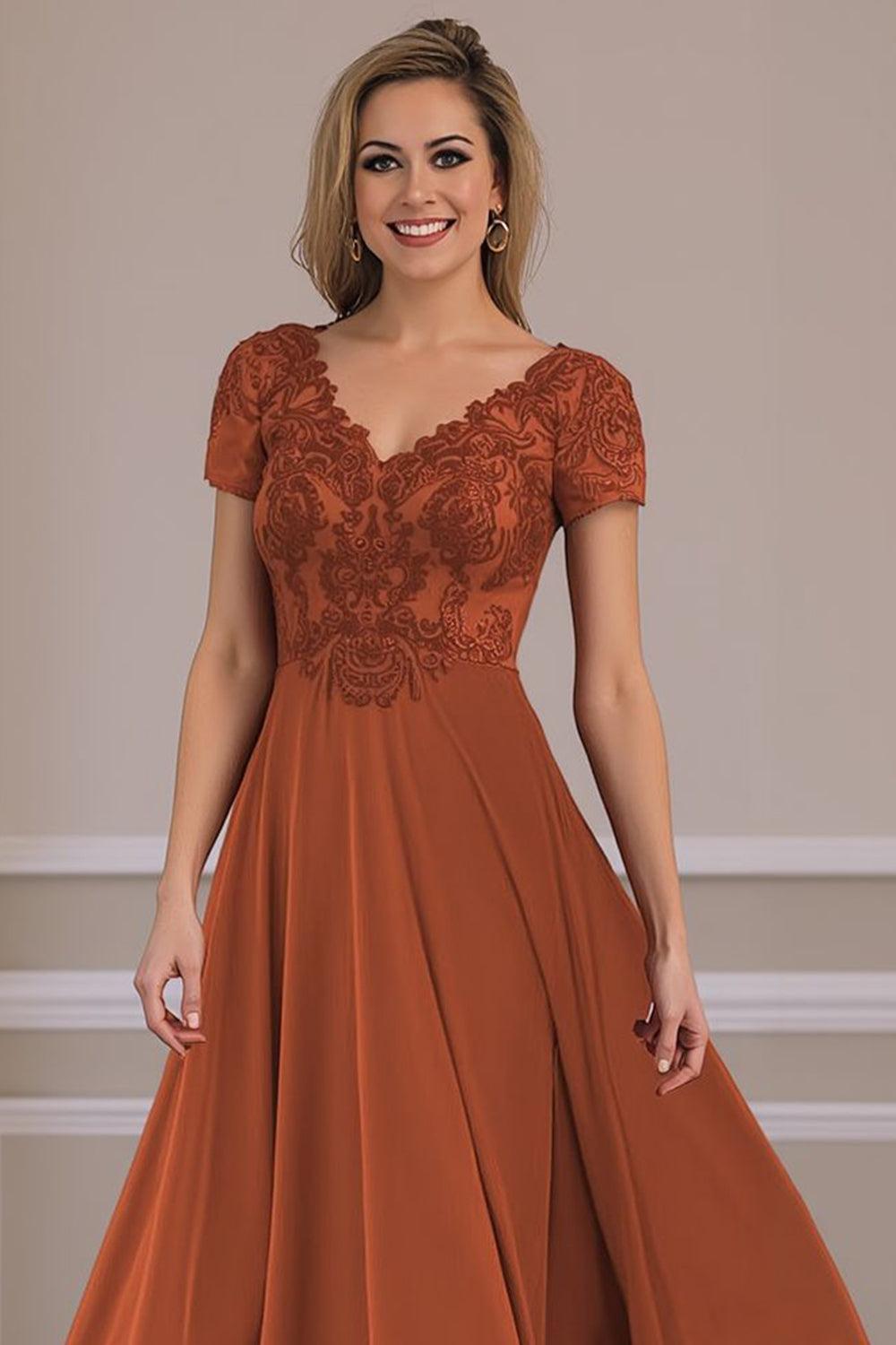 Dreamyannie Steel Grey V Neck A Line Ankle Length Mother Of The Bride Dress With Lace