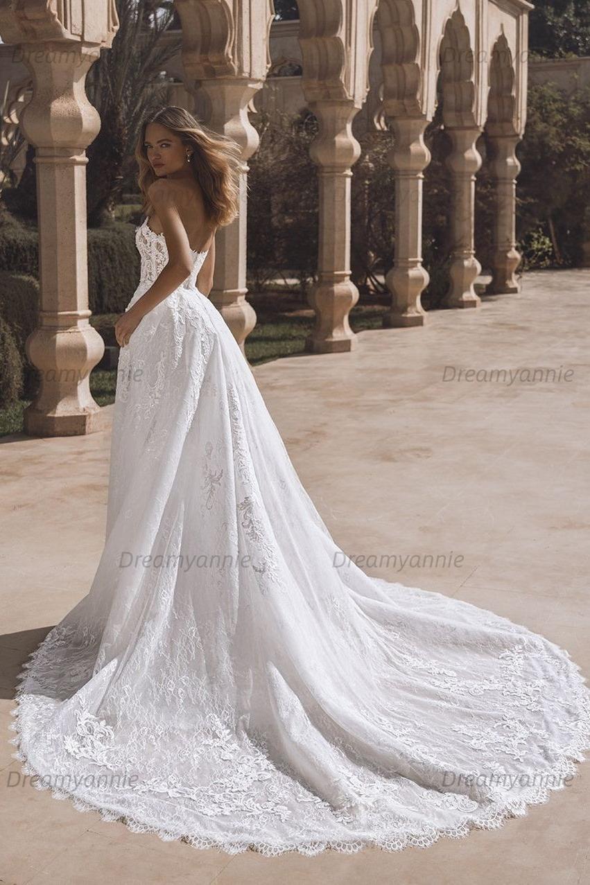 Dreamyannie Beach Strapless Wedding Dress Corset Lace Appliques Bridal Gown Dreamyannie UK Dreamyannie Beach Strapless Wedding Dress Corset Lace Appliques Bridal Gown Dreamyannie UK