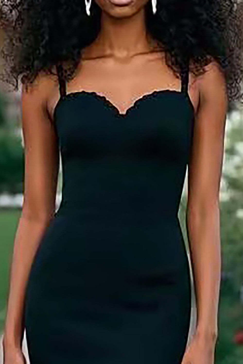 Dreamyannie Sweetheart Mermaid Black Wedding Guest Dress Spaghetti Straps Formal Dress With Slit