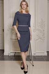 Dreamyannie Twilight Bodycon Sequins 2 Piece Knee Length Mother Of The Bride Dress