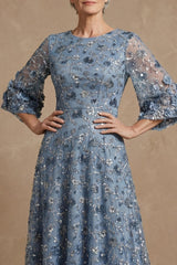 Dreamyannie Twilight Floral Sheath Long Mother Of The Bride Dress With Sequin