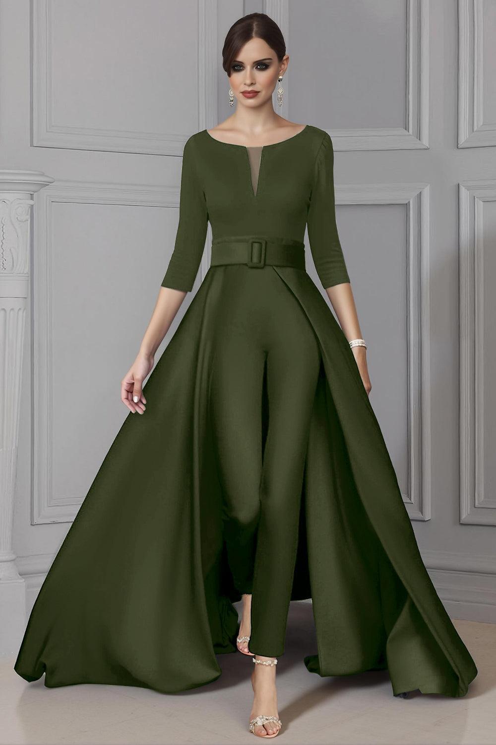 Dreamyannie White Boat Neck Floor Length Mother Of The Bride Jumpsuits With Cape