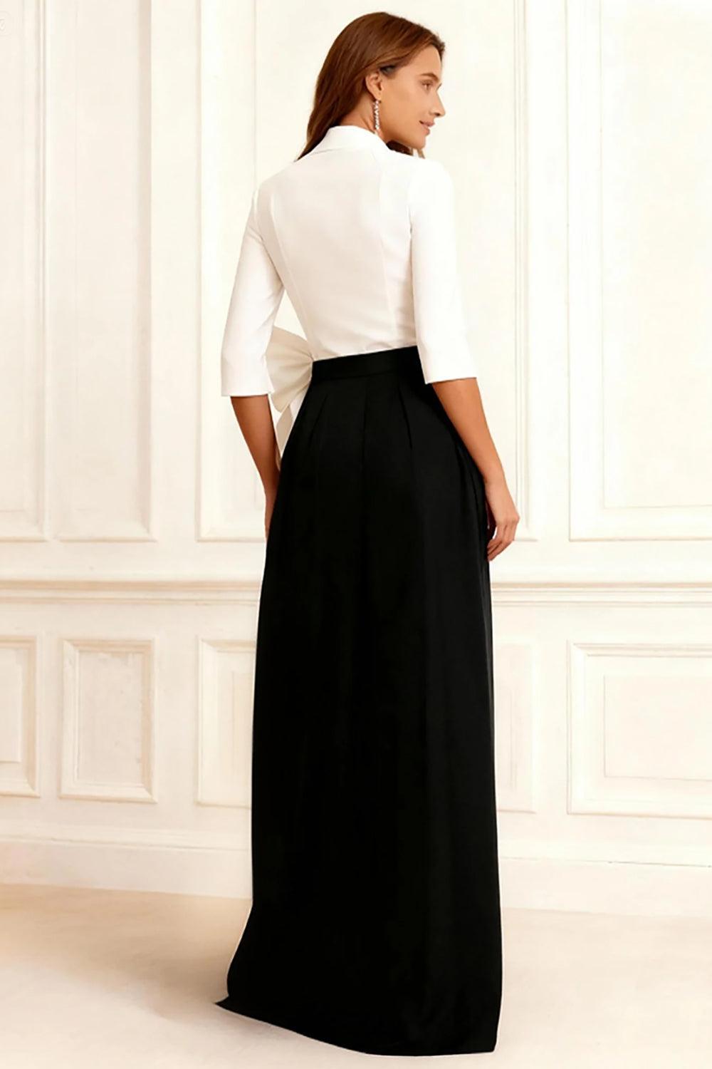Dreamyannie White Corset Satin Ankle Length Mother Of The Bride Pant Suits With Cape