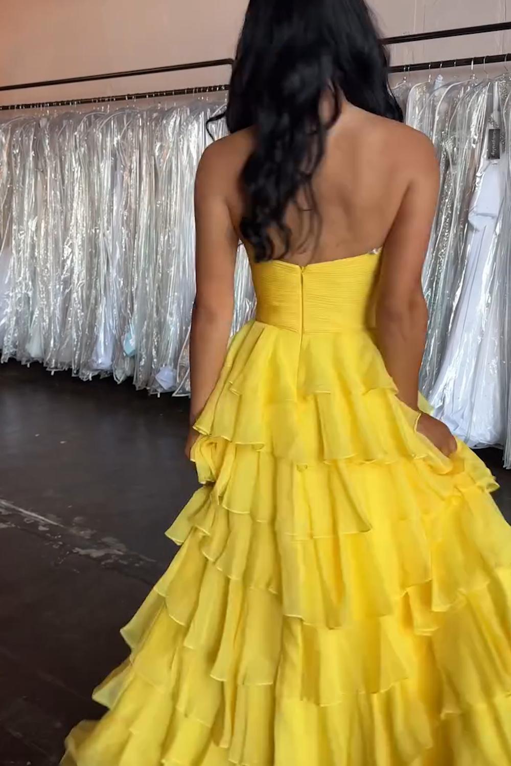 Dreamyannie Orange Prom Dress A Line Sweetheart Long Formal Dress With Ruffles
