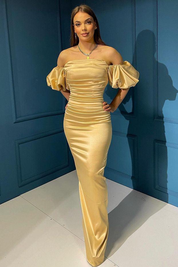 Elegant Off The Shoulder Bubble Sleeve Mermaid Evening Dress Online
