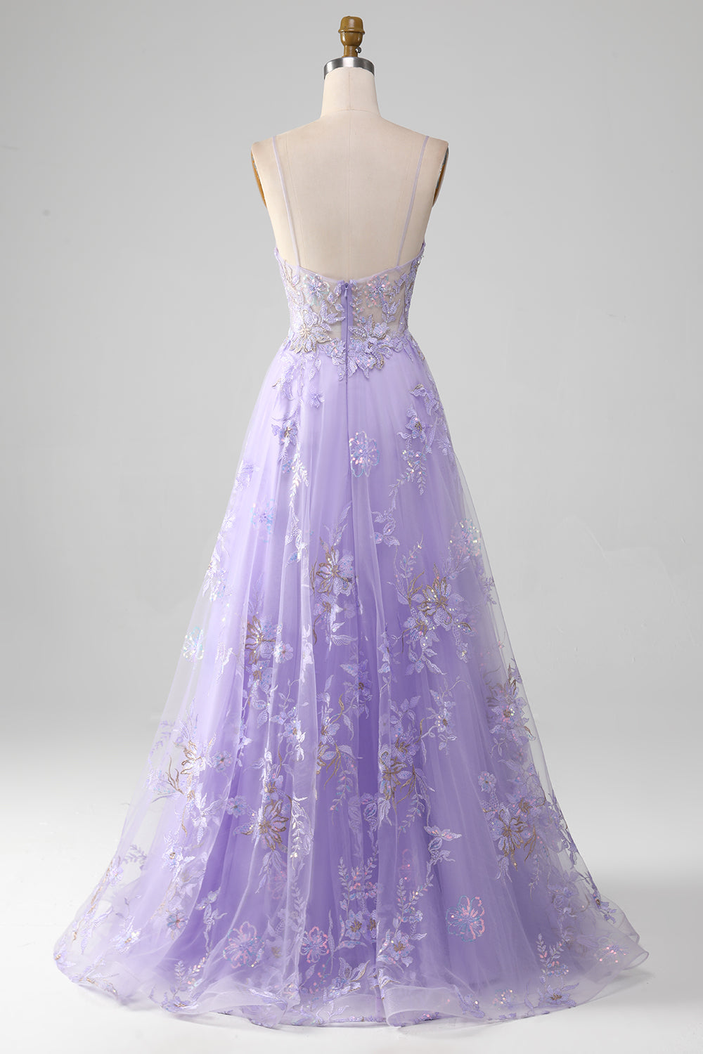 Elegant Purple A Line Tulle Long Prom Dress With Appliques Dreamyannie UK Elegant Purple A Line Tulle Long Prom Dress With Appliques Dreamyannie UK