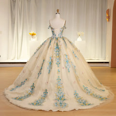 Exquisite Quinceanera Dress Ball Gown V-Neck Beaded Spaghetti Straps Sleeveless Formal Sweet 16 Party Dress