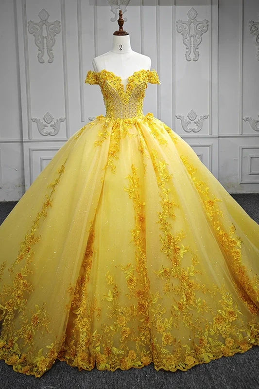 Quinceanera Dress 3D Flower Sweetheart Ball Gown Sweet 16 Party Dress