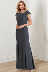 Floor-Length Mother of the Bride Sheath/Column Jewel Neck Gowns