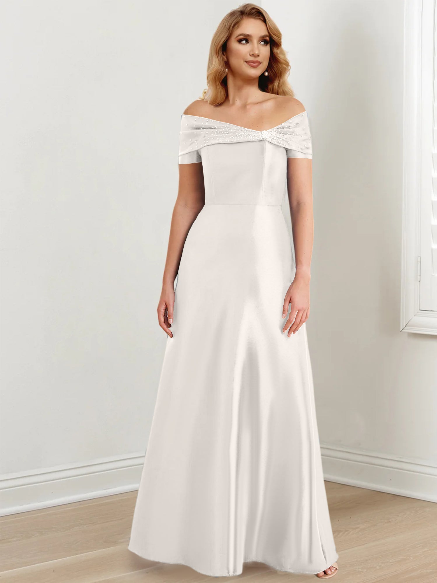 Floor-Length Off-the-Shoulder Mother of the Bride A-Line/Princess Dresses