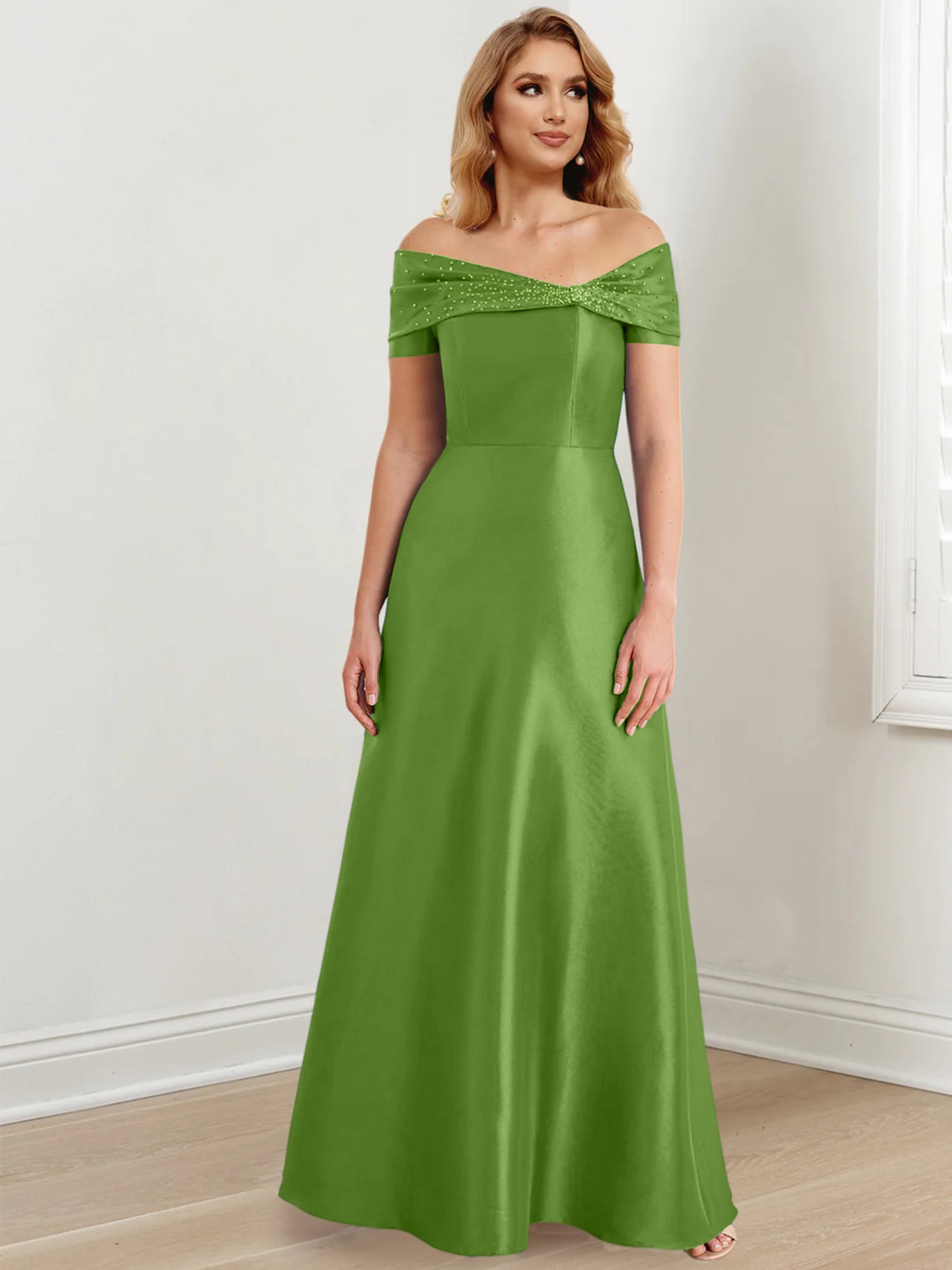 Floor-Length Off-the-Shoulder Mother of the Bride A-Line/Princess Dresses