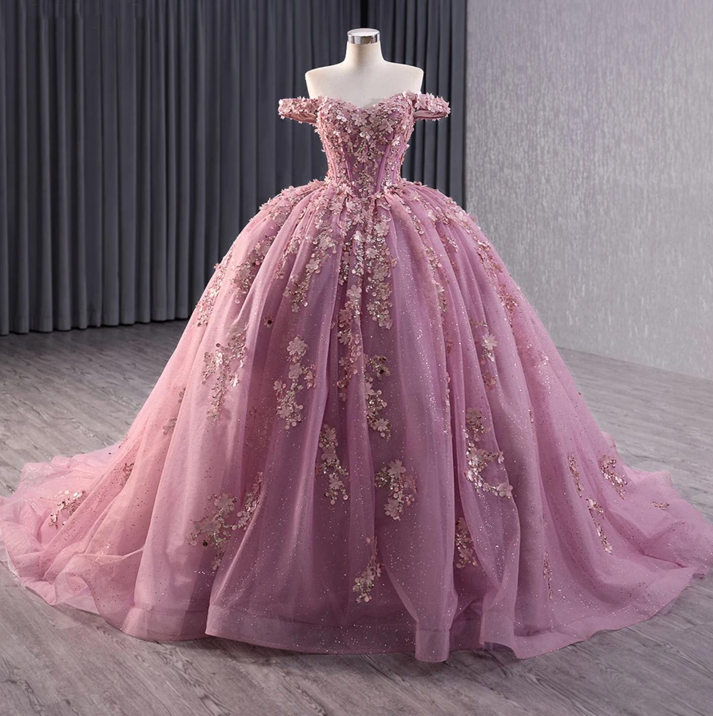 Floral Lace Off the Shoulder Quinceanera Dress Corset Party Ball Gown Sweet 16 Dress