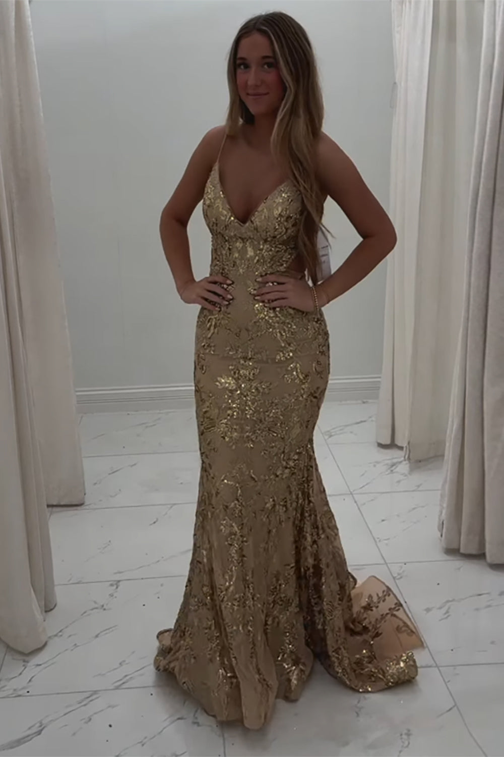 Fuchsia Prom Dress Mermaid Sequins Long Backless Formal Dress