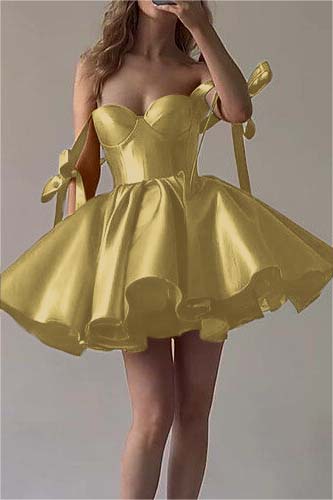 Fuchsia Satin Graduation Dress Sweetheart Sleeveless Short Cocktail Dress With Ruffles