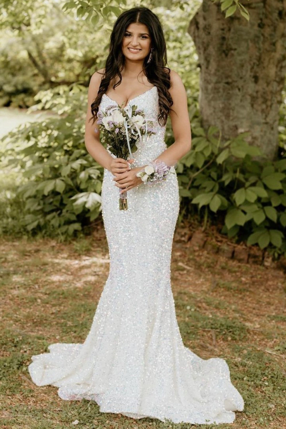 Fuchsia Sweetheart Prom Dress Mermaid Sequin Evening Dress