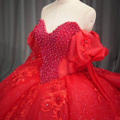 Beaded Long Sleeves Quinceanera Dress Floral Applique Sequins 15 Years Birthday Party Ball Gown Dress